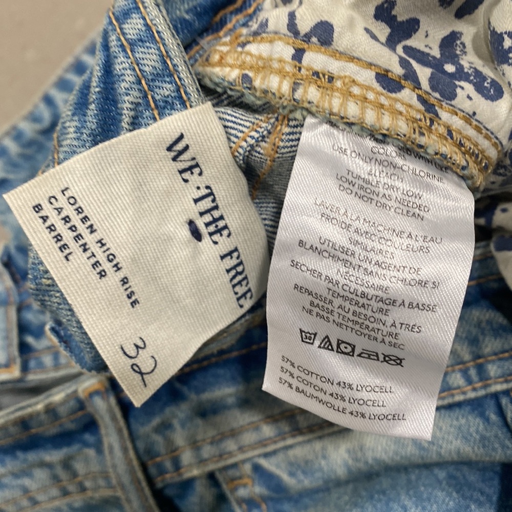 NWT Free People We The Free Loren Barrel Jeans Denim 32 high rise - Picture 10 of 13